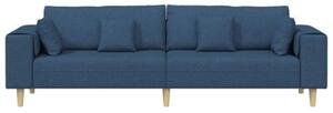 Sofa 4-osobowa z oddychajÄ cÄ tkaninÄ w kolorze niebieskim, nowoczesny design i wygodne wsparcie sprÄÅ¼ynowe
