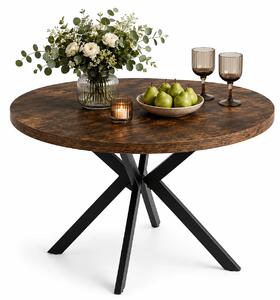 Rozkładany okrągły stół industrialny dąb rustykalny + czarny S3-M04