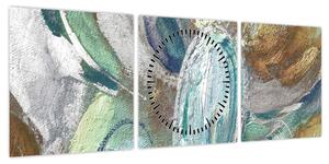 Obraz - Abstrakcyjny obraz postaci (z zegarem) (90x30 cm)