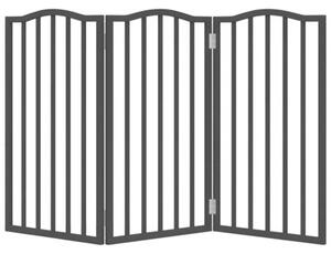 Składana bramka dla psa, 3 panele, czarna, 150 cm