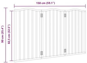 Składana bramka dla psa, 3 panele, czarna, 150 cm