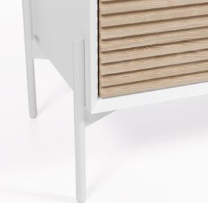 Biała komoda pod TV z drzwiczkami z drewna jesionu Kave Home Marielle, szer. 167 cm