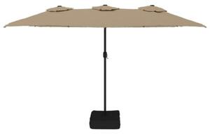 Podwójny parasol ogrodowy, taupe, 449x265 cm