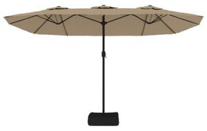 Podwójny parasol ogrodowy, taupe, 449x265 cm