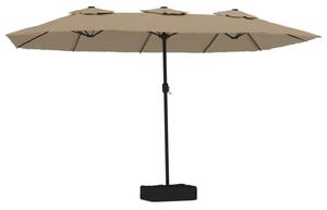 Podwójny parasol ogrodowy, taupe, 449x265 cm