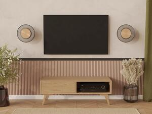 Szafka pod telewizor 120 x 45 cm w stylu skandynawskim Po prawej