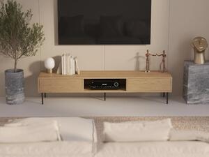 Szafka RTV dębowa 200 cm w stylu loft