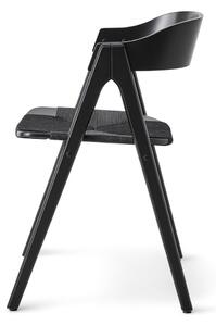 Czarne krzesło z drewna bukowego z czarnym rattanowym siedziskiem Findahl by Hammel Mette