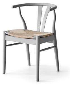 Jasnoszare krzesło do jadalni z drewna bukowego Findahl by Hammel Freja