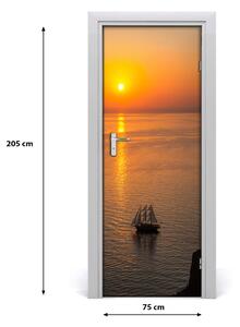 Naklejka fototapeta na drzwi Zachód słońca morze