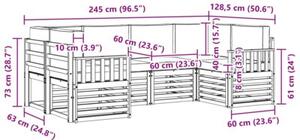 Zestaw mebli ogrodowych z litego drewna akacjowego z modułowym designem