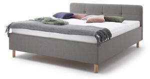 Jasnoszare łóżko dwuosobowe Meise Möbel Amelie, 180x200 cm