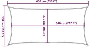Żagiel przeciwsłoneczny, 160 g/m², czarny, 3x6 m, hdpe