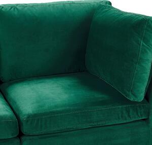 Sofa modułowa 3-osobowa kanapa welurowa metalowe nóżki zielona Evja Beliani