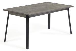 Szary rozkładany stół z drewna akacjowego Kave Home Indiann, 160x90 cm