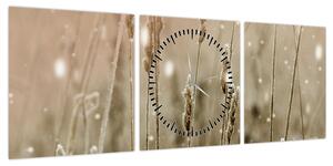 Obraz - Harmonious Meadow (z zegarem) (90x30 cm)