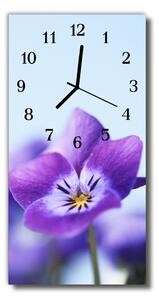 Zegar Szklany Pionowy Kwiaty Kwiat purpurowy