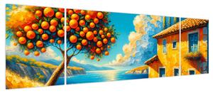 Obraz - Dom z pomarańczami II. (170x50 cm)