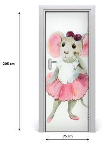 Naklejka samoprzylepna na drzwi Mysz baletnica