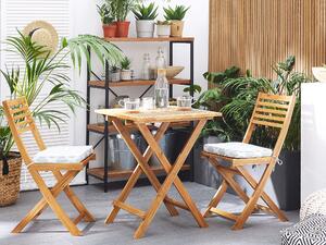 Składany zestaw mebli balkonowych drewno 2 krzesła stolik miętowe poduchy Fiji Beliani