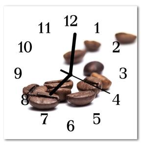 Zegar szklany kwadratowy Ziarna kawy