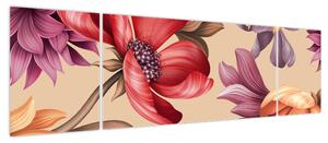 Obraz - Vintage Flowers (170x50 cm)