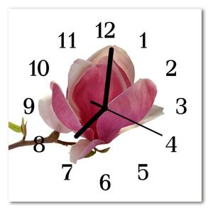 Zegar ścienny kwadrat Kwiat magnolii
