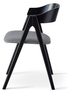 Czarne krzesło z drewna bukowego z szarym siedziskiem Findahl by Hammel Mette