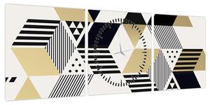 Obraz - Kształty geometryczne N⁰1 (z zegarem) (90x30 cm)