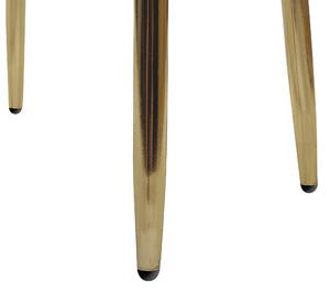 Ławka ze schowkiem tapicerowana welurowa złote nóżki szara Odessa Beliani