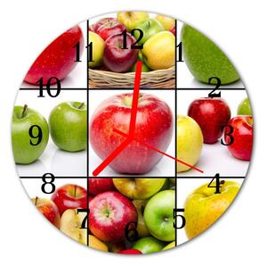 Zegar szklany okrągły Jabłka