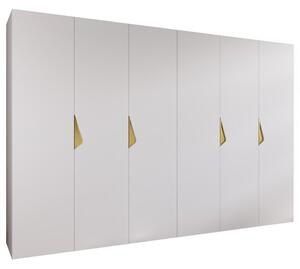 Szafa uchylna otwierana Sandi 1 300 (2x150) wys. 202 cm biaÅy + u. zÅoty