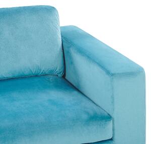 Sofa niebieska glamour welurowa metalowe nóżki 3-osobowa Vadstena Beliani