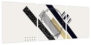 Obraz - Kształty geometryczne N⁰5 (z zegarem) (90x30 cm)