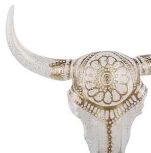 Nowoczesna figurka dekoracyjna czaszka byka biała 46 cm Bulacan Beliani