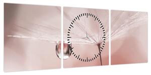 Obraz - Kropla rosy (z zegarem) (90x30 cm)