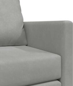 Sofa podÅogowa 2-w-1, jasnoszara, 122x204x55 cm, aksamit