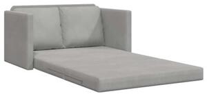 Sofa podÅogowa 2-w-1, jasnoszara, 122x204x55 cm, aksamit