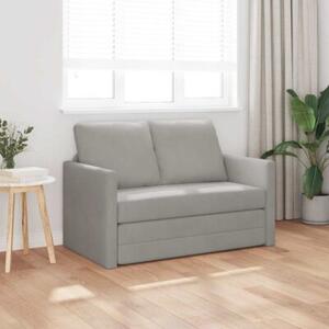Sofa podÅogowa 2-w-1, jasnoszara, 122x204x55 cm, aksamit