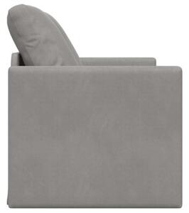 Sofa podÅogowa 2-w-1, jasnoszara, 122x204x55 cm, aksamit