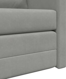 Sofa podÅogowa 2-w-1, jasnoszara, 122x204x55 cm, aksamit