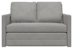 Sofa podÅogowa 2-w-1, jasnoszara, 122x204x55 cm, aksamit