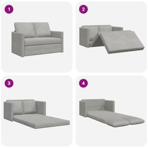 Sofa podÅogowa 2-w-1, jasnoszara, 122x204x55 cm, aksamit