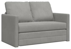 Sofa podÅogowa 2-w-1, jasnoszara, 122x204x55 cm, aksamit
