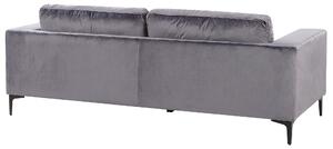 Sofa szara glamour welurowa metalowe nóżki 3-osobowa Vadstena Beliani
