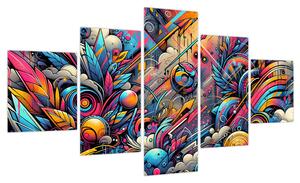 Obraz - Kolorowe graffiti (125x70 cm)