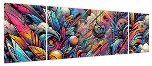 Obraz - Kolorowe graffiti (170x50 cm)