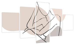 Obraz - Kobieta linia sztuki ciała N⁰1 (125x70 cm)