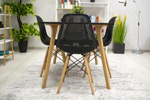 EMWOmeble Krzesła ażurowe czarne MARO 3561 4 sztuki