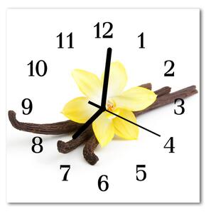 Zegar szklany kwadratowy Waniliowy kwiat